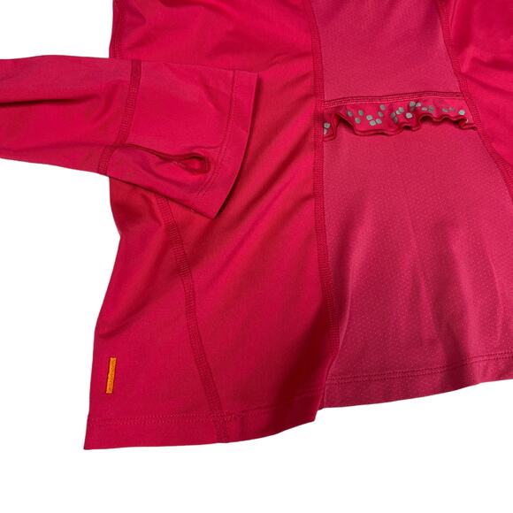 Lucy Tech Top Long Sleeve Workout Tee Stretch Active Thumbholes Pink‎ Women's M - Picture 10 of 12